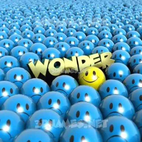 wonder in Special Smileys style - 3D name wallpaper