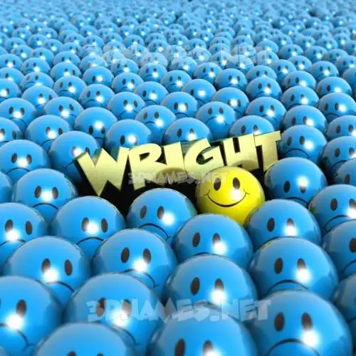 wright in Special Smileys style - 3D name wallpaper