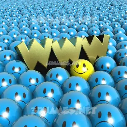 www in Special Smileys style - 3D name wallpaper
