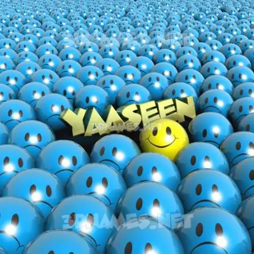 yaaseen in Special Smileys style - 3D name wallpaper