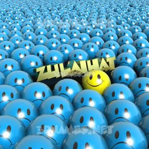 zulaihat in Special Smileys style - 3D name wallpaper