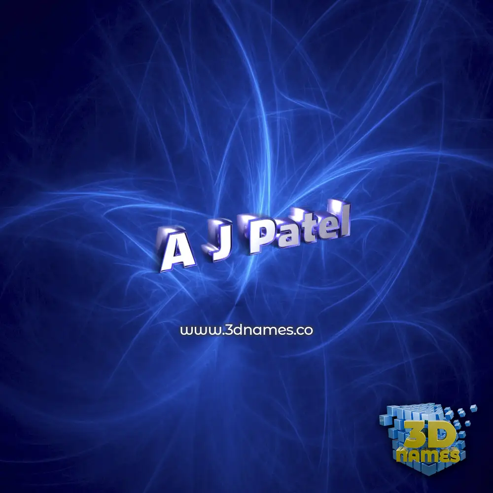 a j patel in Plasma style - 3D name wallpaper