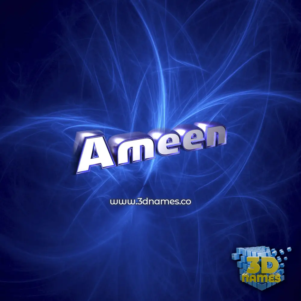ameen in Plasma style - 3D name wallpaper