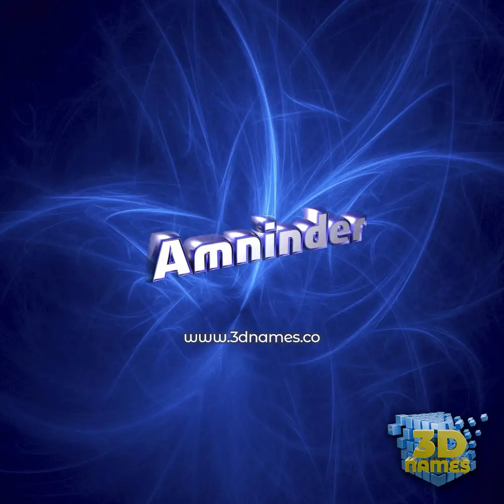 amninder in Plasma style - 3D name wallpaper