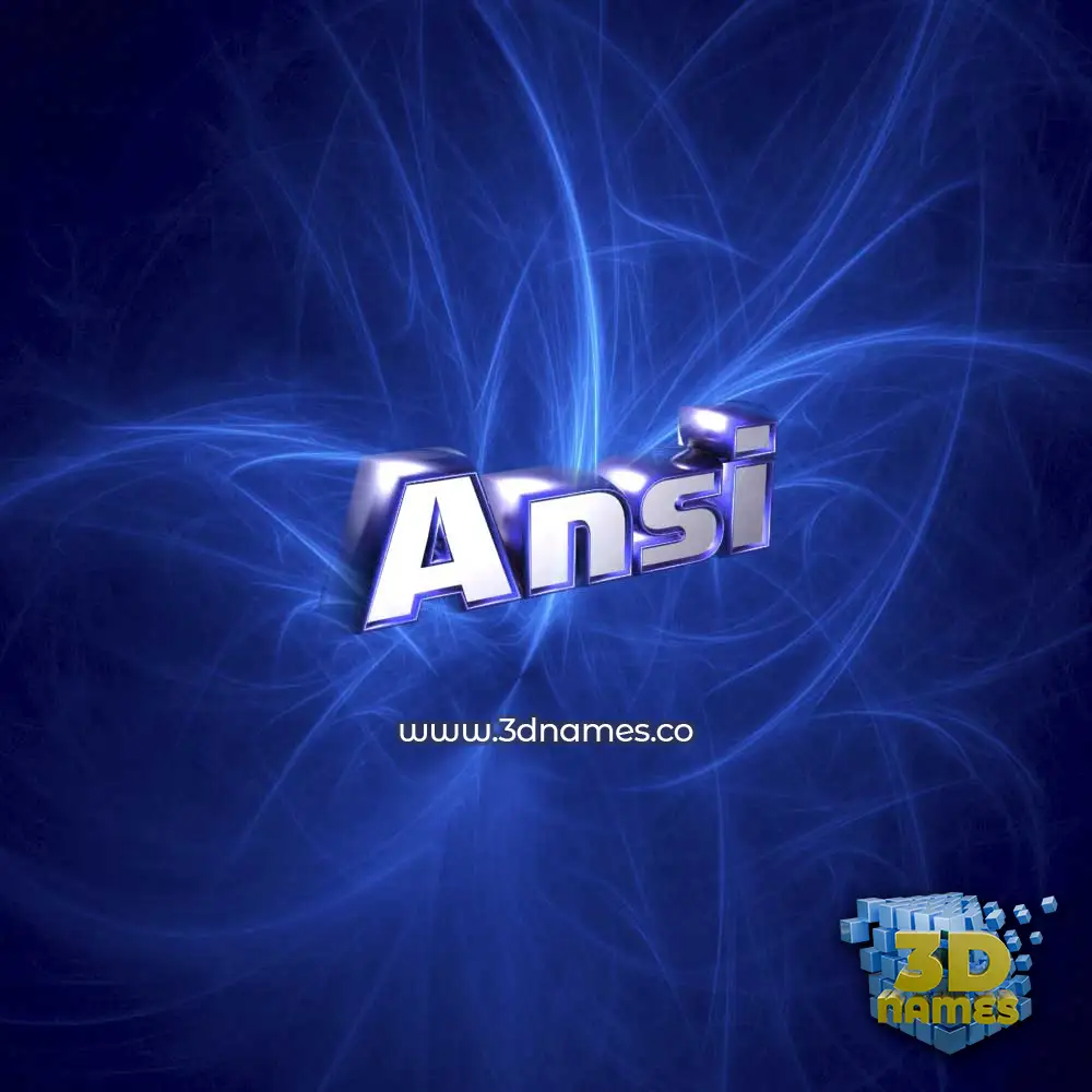 ansi in Plasma style - 3D name wallpaper