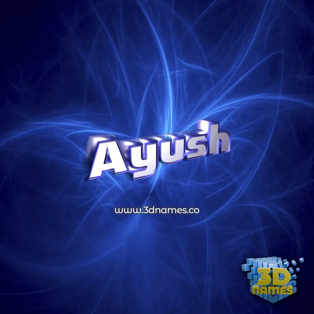 ayush in Plasma style - 3D name wallpaper