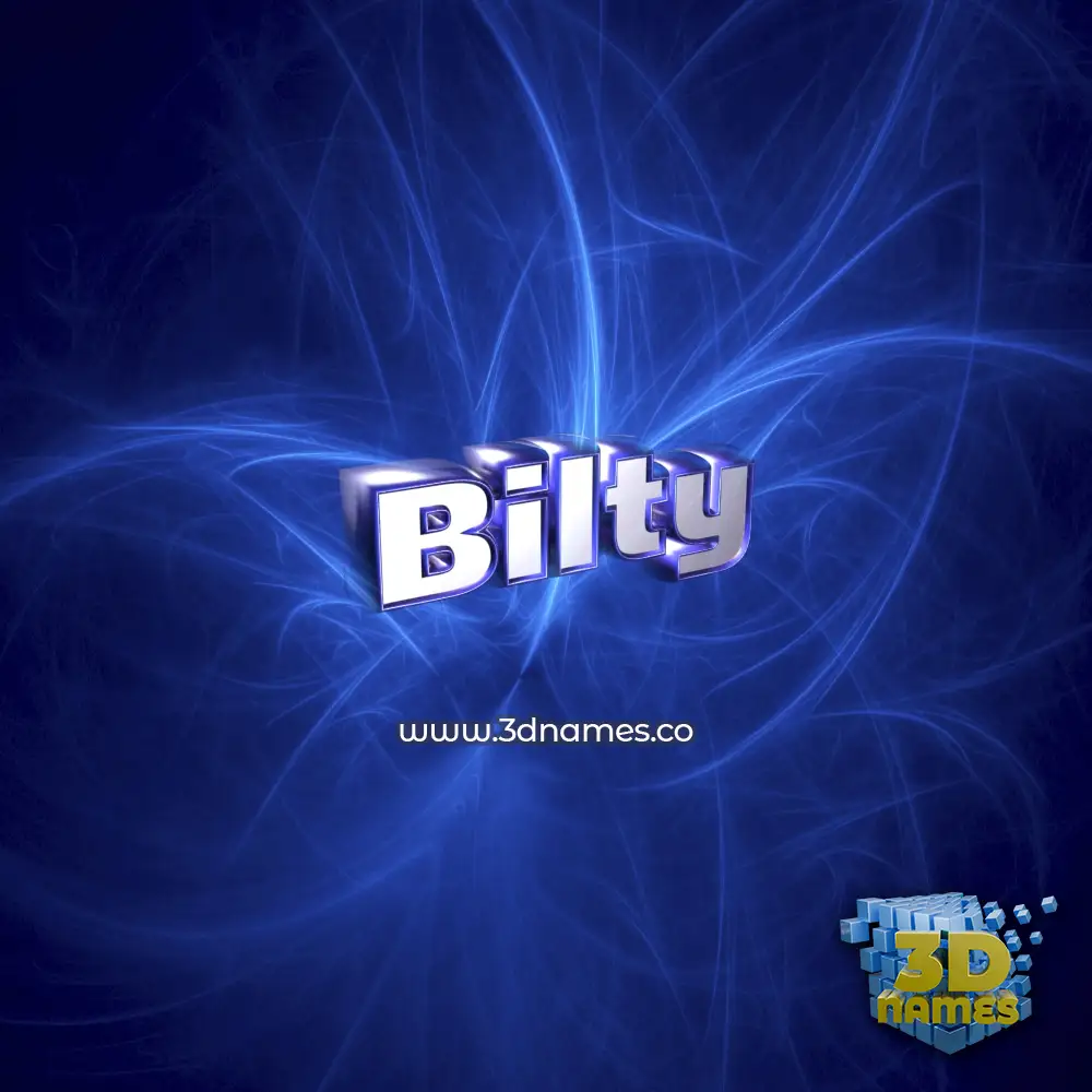 bilty in Plasma style - 3D name wallpaper
