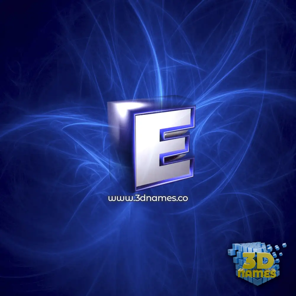 e in Plasma style - 3D name wallpaper