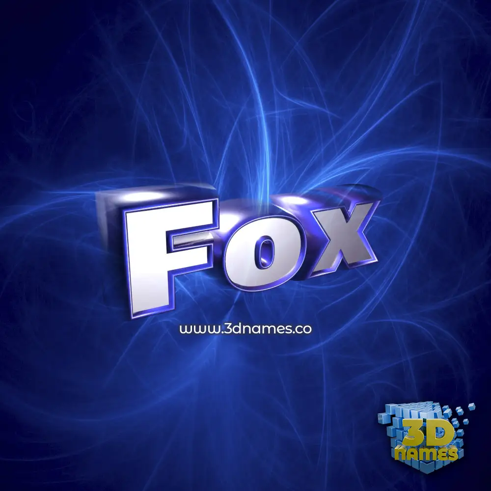 fox in Plasma style - 3D name wallpaper