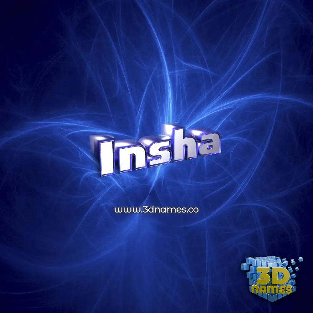 insha in Plasma style - 3D name wallpaper insha in Plasma style - 3D name wallpaper