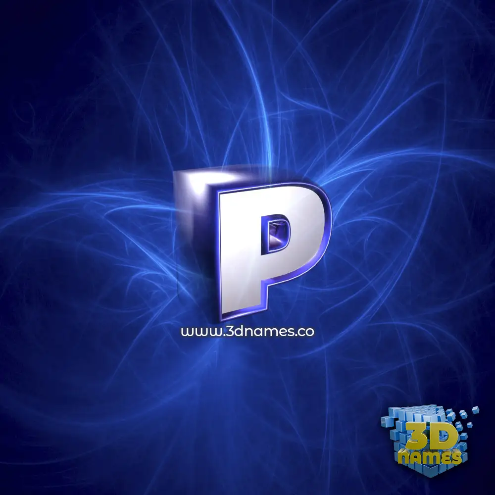 p in Plasma style - 3D name wallpaper