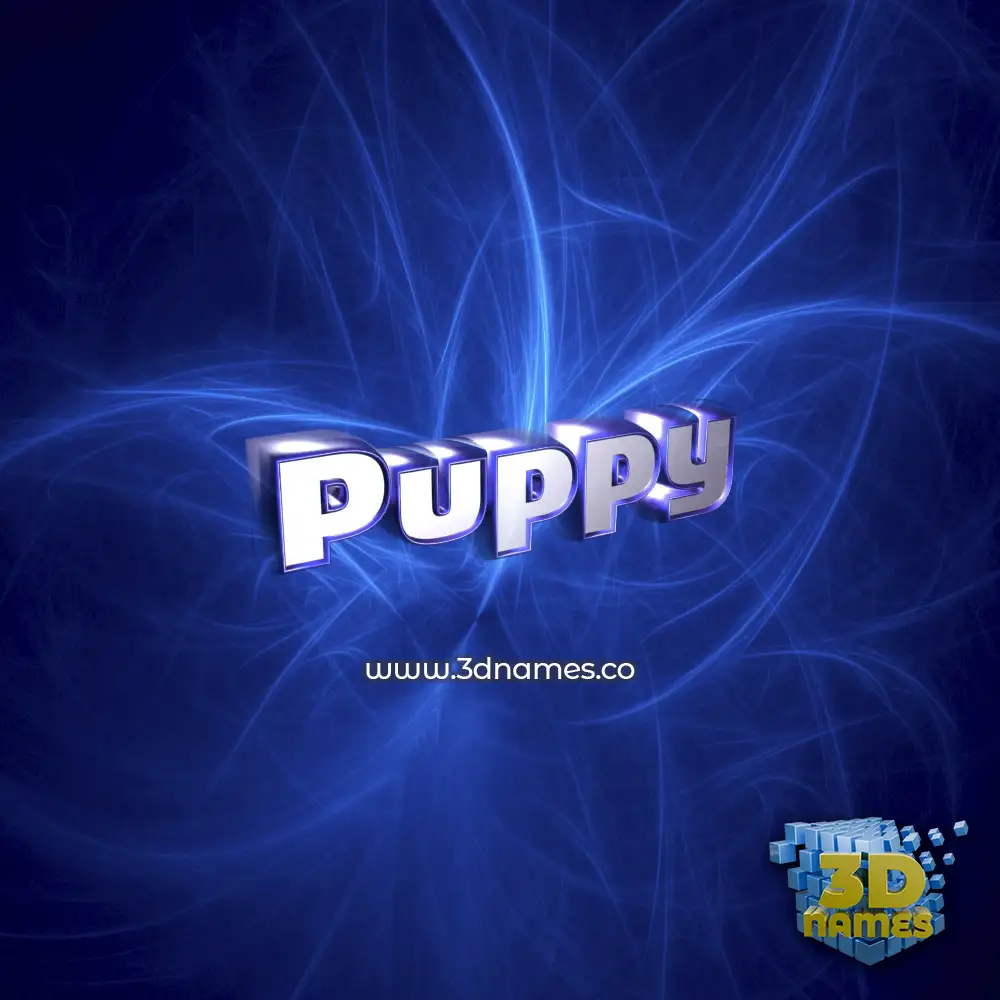puppy in Plasma style - 3D name wallpaper
