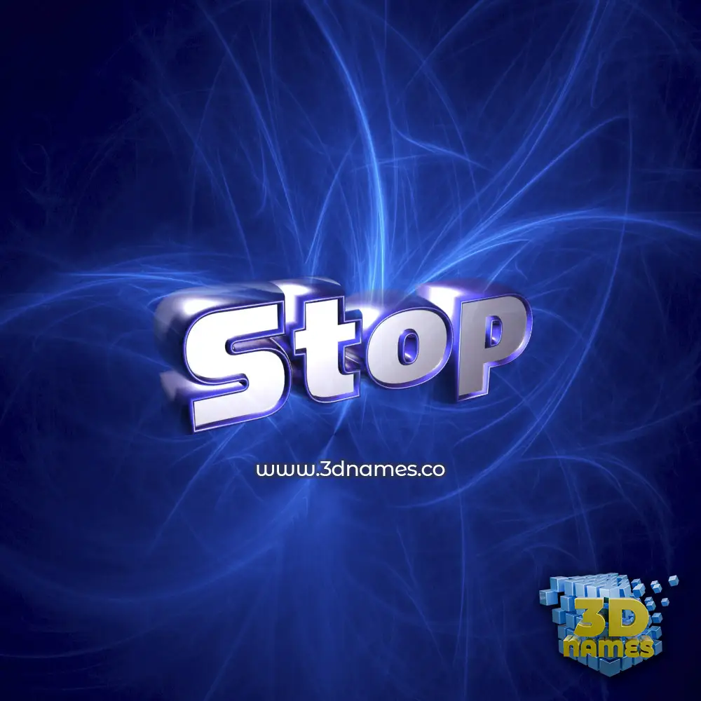 stop in Plasma style - 3D name wallpaper