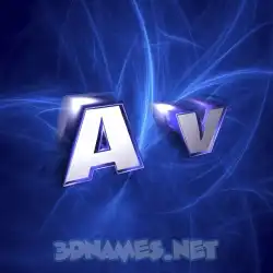 a v in Plasma style - 3D name wallpaper