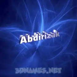 abdirizak in Plasma style - 3D name wallpaper