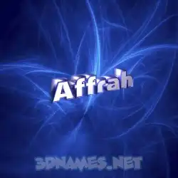 affrah in Plasma style - 3D name wallpaper