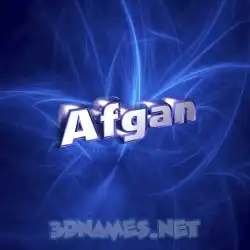 afgan in Plasma style - 3D name wallpaper