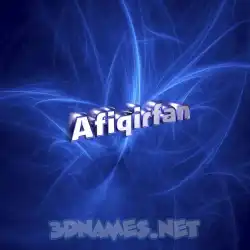 afiqirfan in Plasma style - 3D name wallpaper