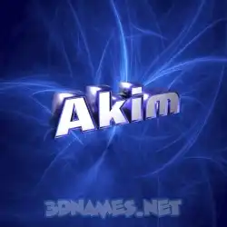 akim in Plasma style - 3D name wallpaper