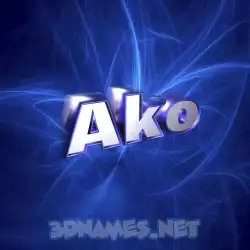 ako in Plasma style - 3D name wallpaper