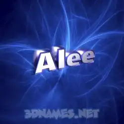alee in Plasma style - 3D name wallpaper