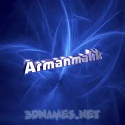 armanmalik in Plasma style - 3D name wallpaper