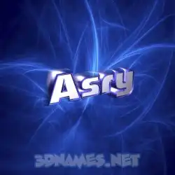 asry in Plasma style - 3D name wallpaper
