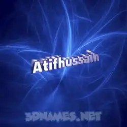 atifhussain in Plasma style - 3D name wallpaper