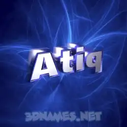 atiq in Plasma style - 3D name wallpaper