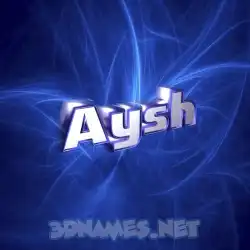 aysh in Plasma style - 3D name wallpaper