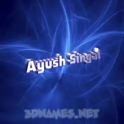 ayush singal in Plasma style - 3D name wallpaper