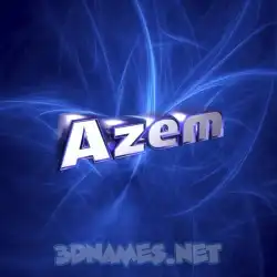 azem in Plasma style - 3D name wallpaper