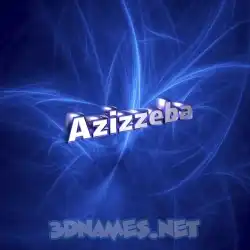 azizzeba in Plasma style - 3D name wallpaper