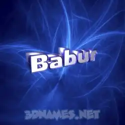 babur in Plasma style - 3D name wallpaper