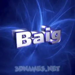 baig in Plasma style - 3D name wallpaper