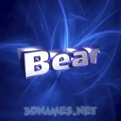 bear in Plasma style - 3D name wallpaper