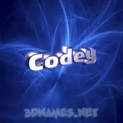 codey in Plasma style - 3D name wallpaper