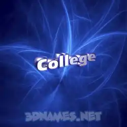 college in Plasma style - 3D name wallpaper