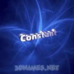 constant in Plasma style - 3D name wallpaper