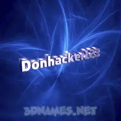 donhacker123 in Plasma style - 3D name wallpaper