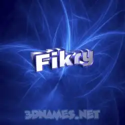 fikry in Plasma style - 3D name wallpaper