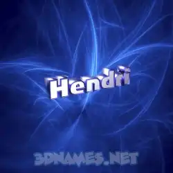 hendri in Plasma style - 3D name wallpaper
