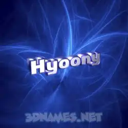 hyoony in Plasma style - 3D name wallpaper