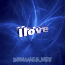 ilove in Plasma style - 3D name wallpaper