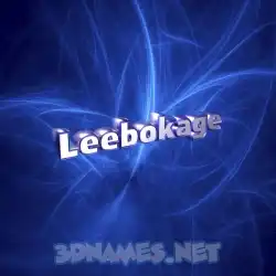 leebokage in Plasma style - 3D name wallpaper