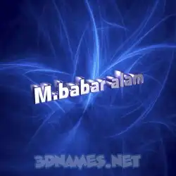 m.babar alam in Plasma style - 3D name wallpaper