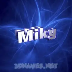 miky in Plasma style - 3D name wallpaper
