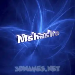 mshasho in Plasma style - 3D name wallpaper