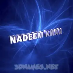 nadeem khan in Plasma style - 3D name wallpaper