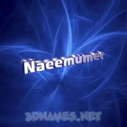naeemumer in Plasma style - 3D name wallpaper